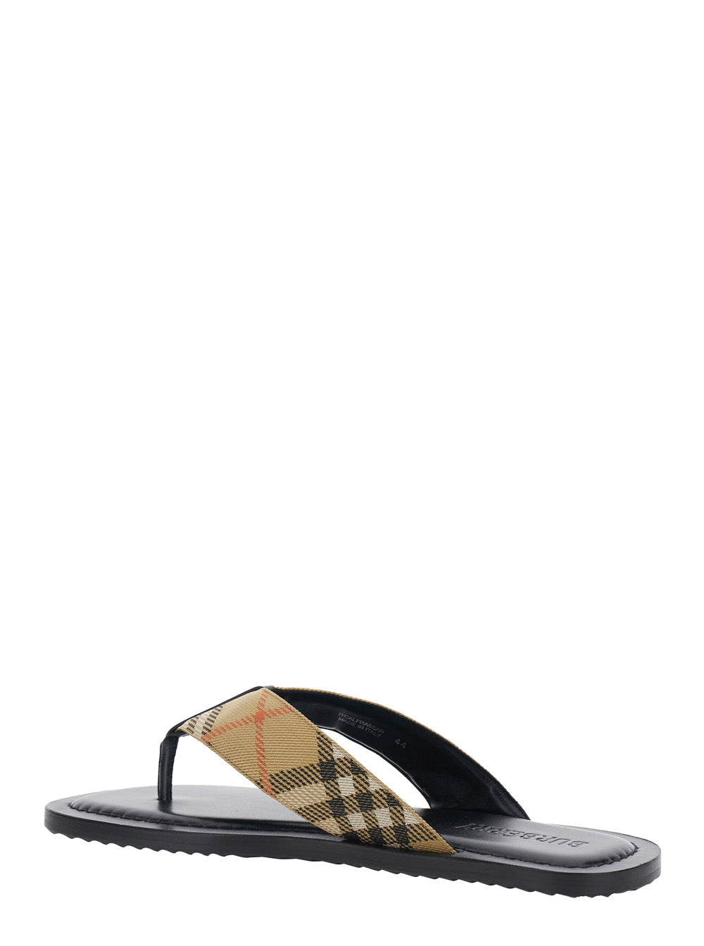Burberry Men Flip Flops 'Check' With Check Motif In Tech Fabric Beige Men BURBERRY