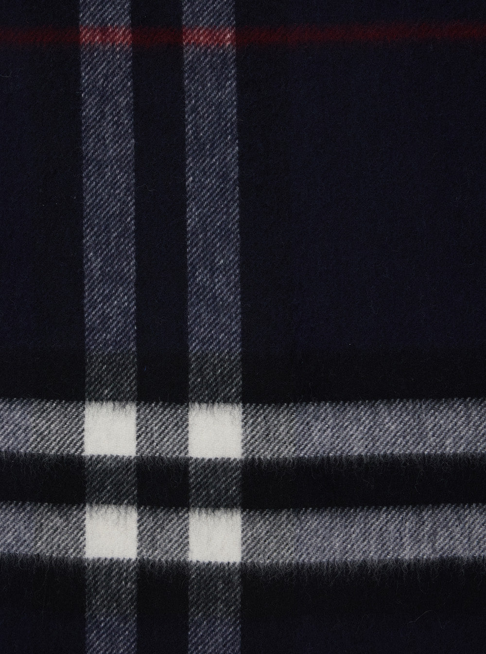 Burberry Women Blue Scarf With Fringed Edges And All-Over Check Motif In Cashmere For Women BURBERRY