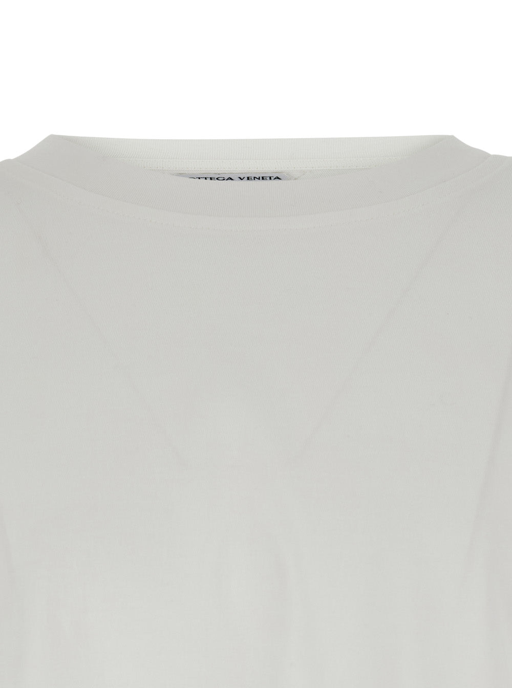 Bottega Veneta Men White Crew Neck T-Shirt With Embroidery On The Front In Cotton For Men BOTTEGA VENETA