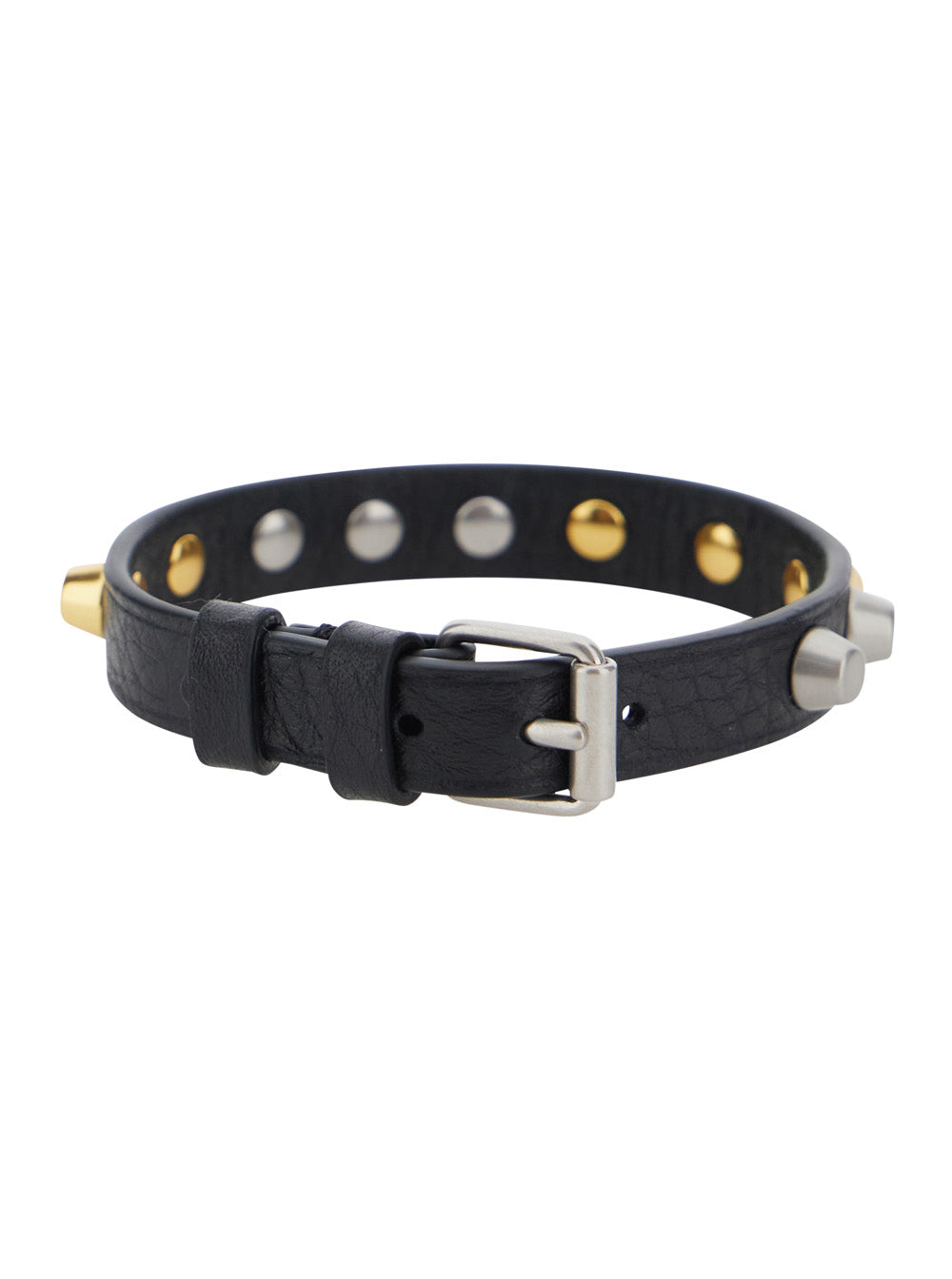 Valentino Garavani Men Black Bracelet With Rockstud Decoration And Adjustable Buckle Closure In Leather For Men VALENTINO GARAVANI