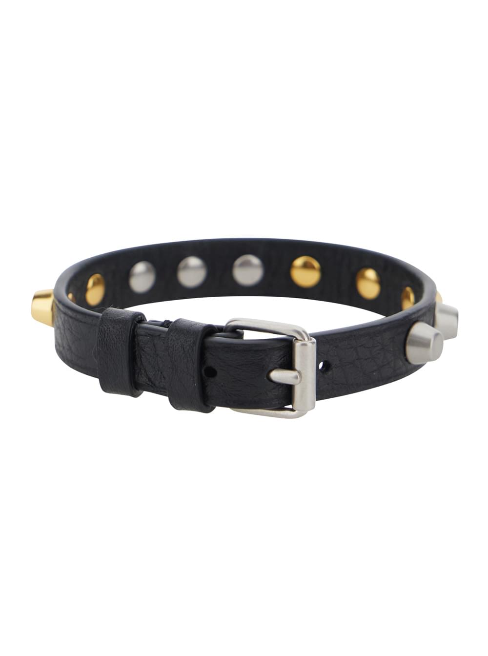 Valentino Garavani Men Black Bracelet With Rockstud Decoration And Adjustable Buckle Closure In Leather For Men VALENTINO GARAVANI