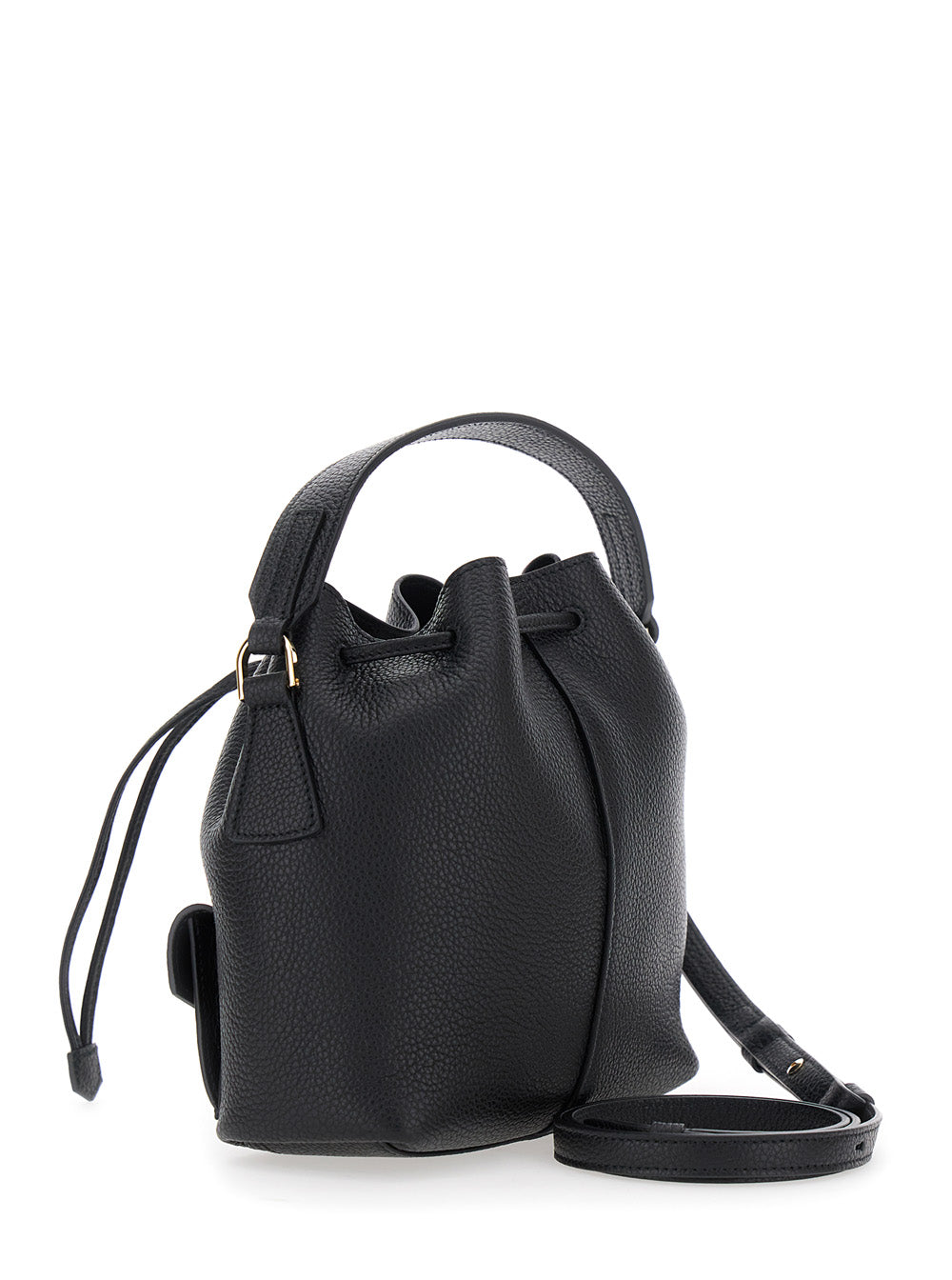 Ferragamo Women Black Crossbody Bag With Adjustable And Removable Strap And A Flat Top Handle In Grained Leather For Women FERRAGAMO