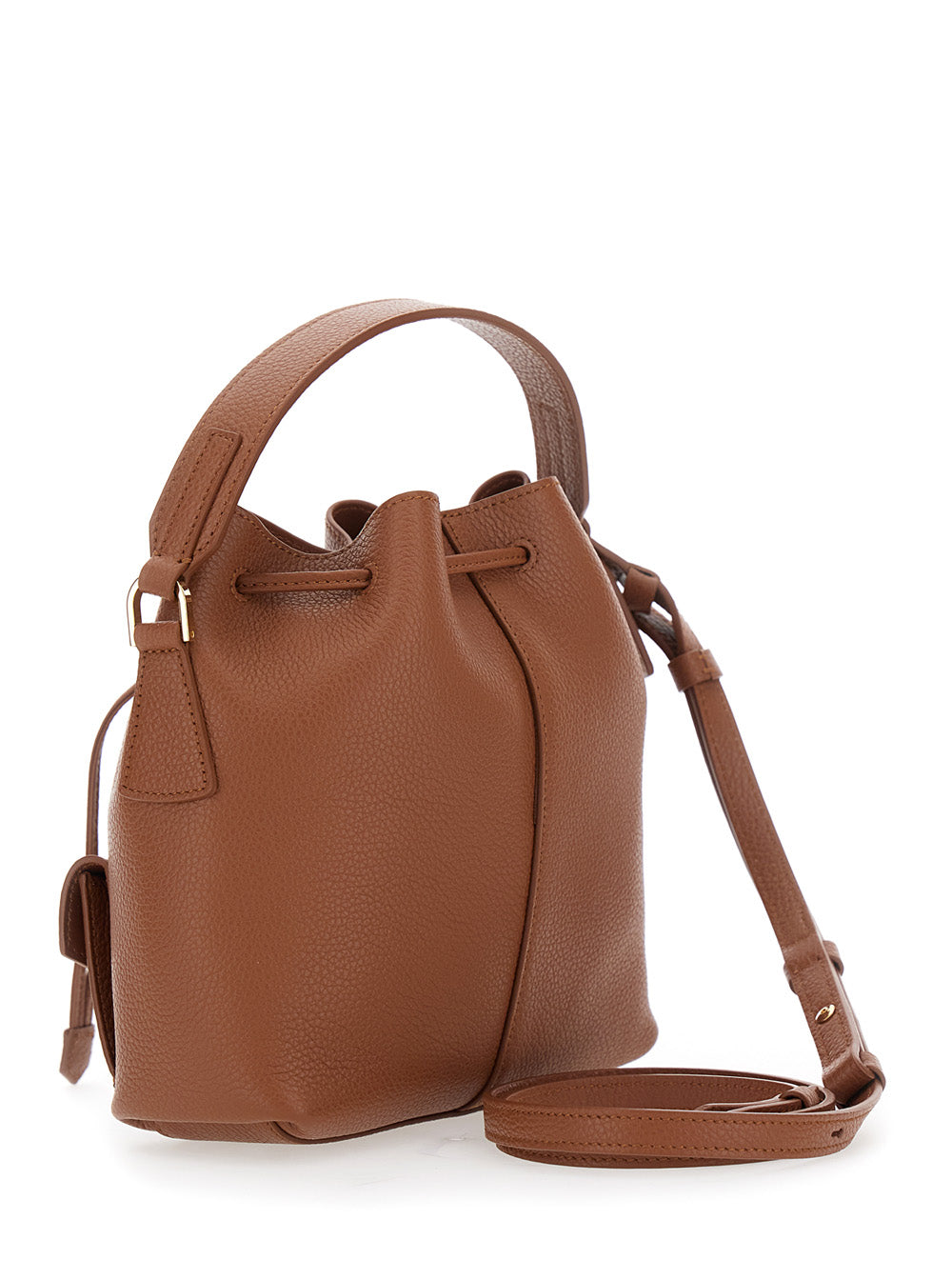 Ferragamo Women Crossbody Bag With Adjustable And Removable Strap And Flat Top Handle In Grained Brown Leather For Women FERRAGAMO