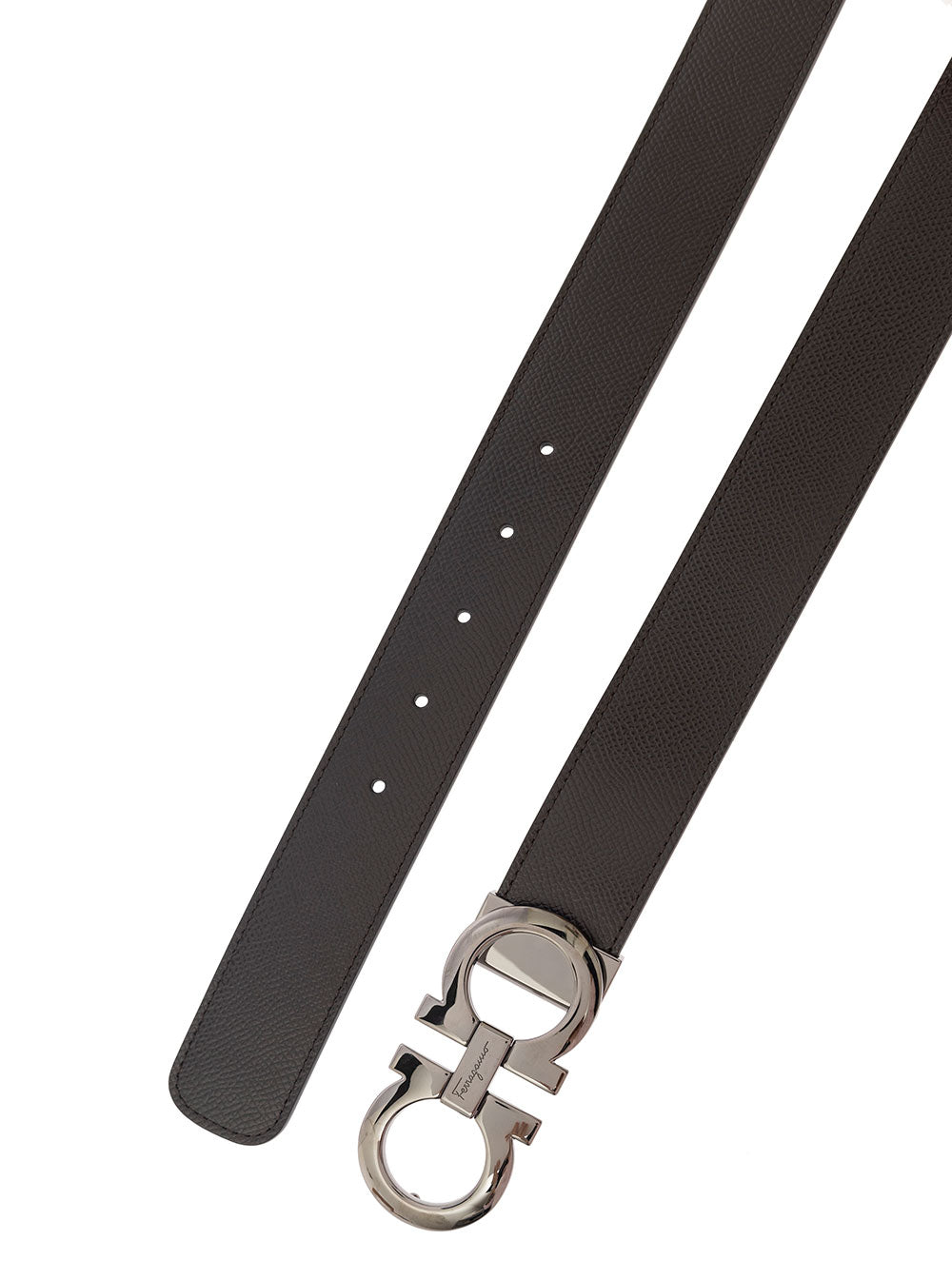 Ferragamo Men Reversibile Ad Brown Black FERRAGAMO