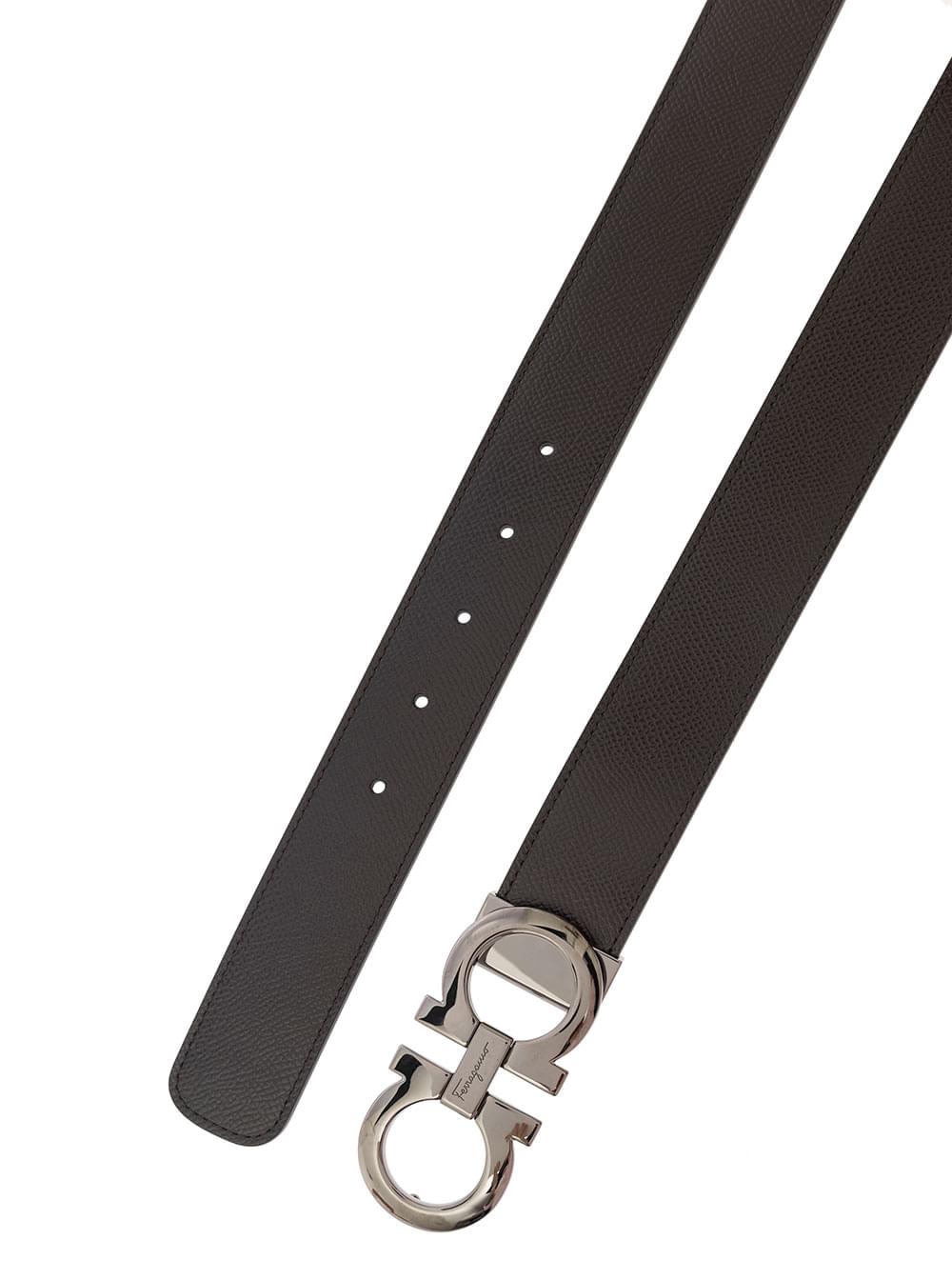 Ferragamo Men Reversibile Ad Brown Black FERRAGAMO