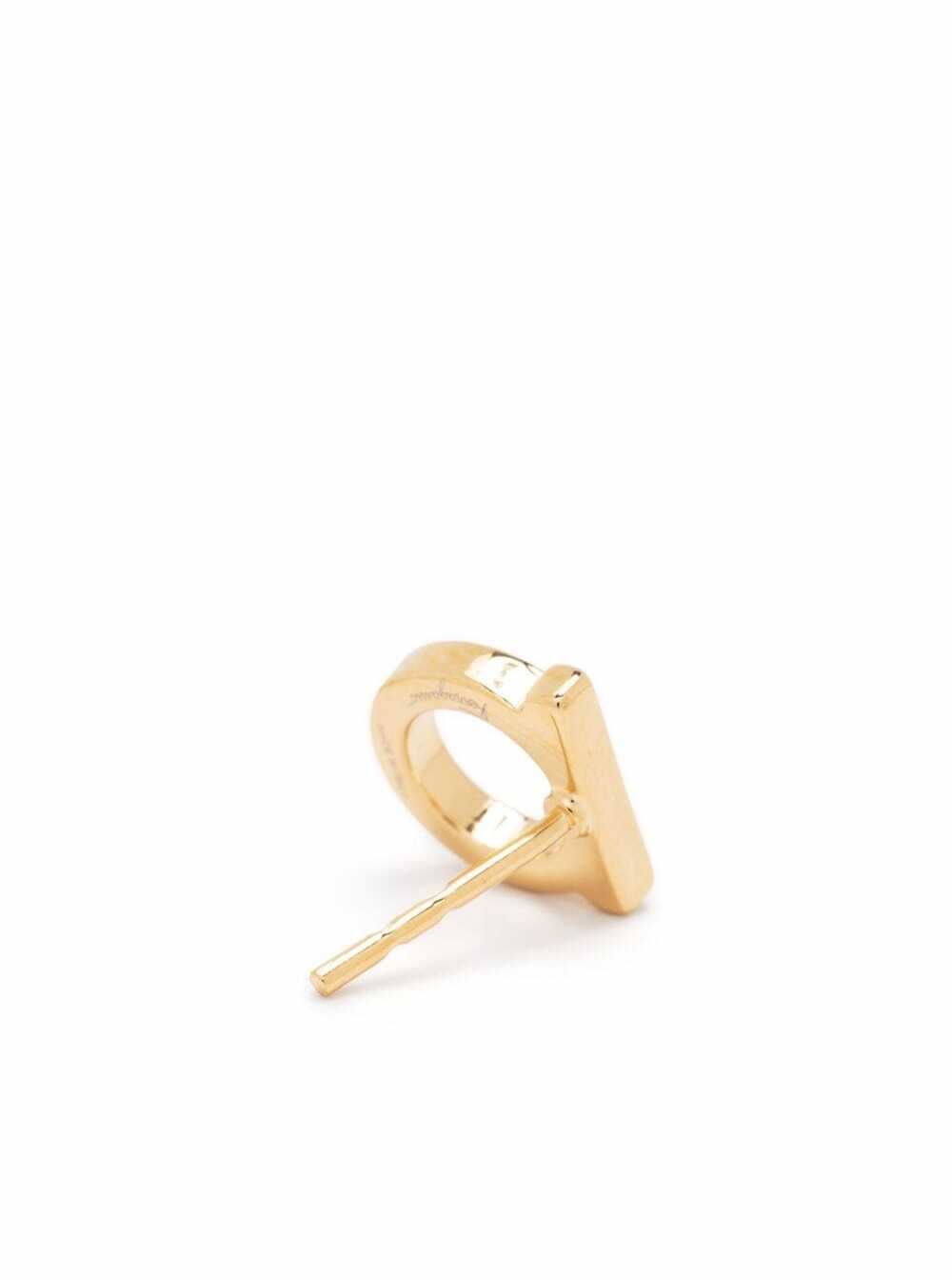 Ferragamo Women Gold-Colored Gancini Earrings In Brass Woman FERRAGAMO