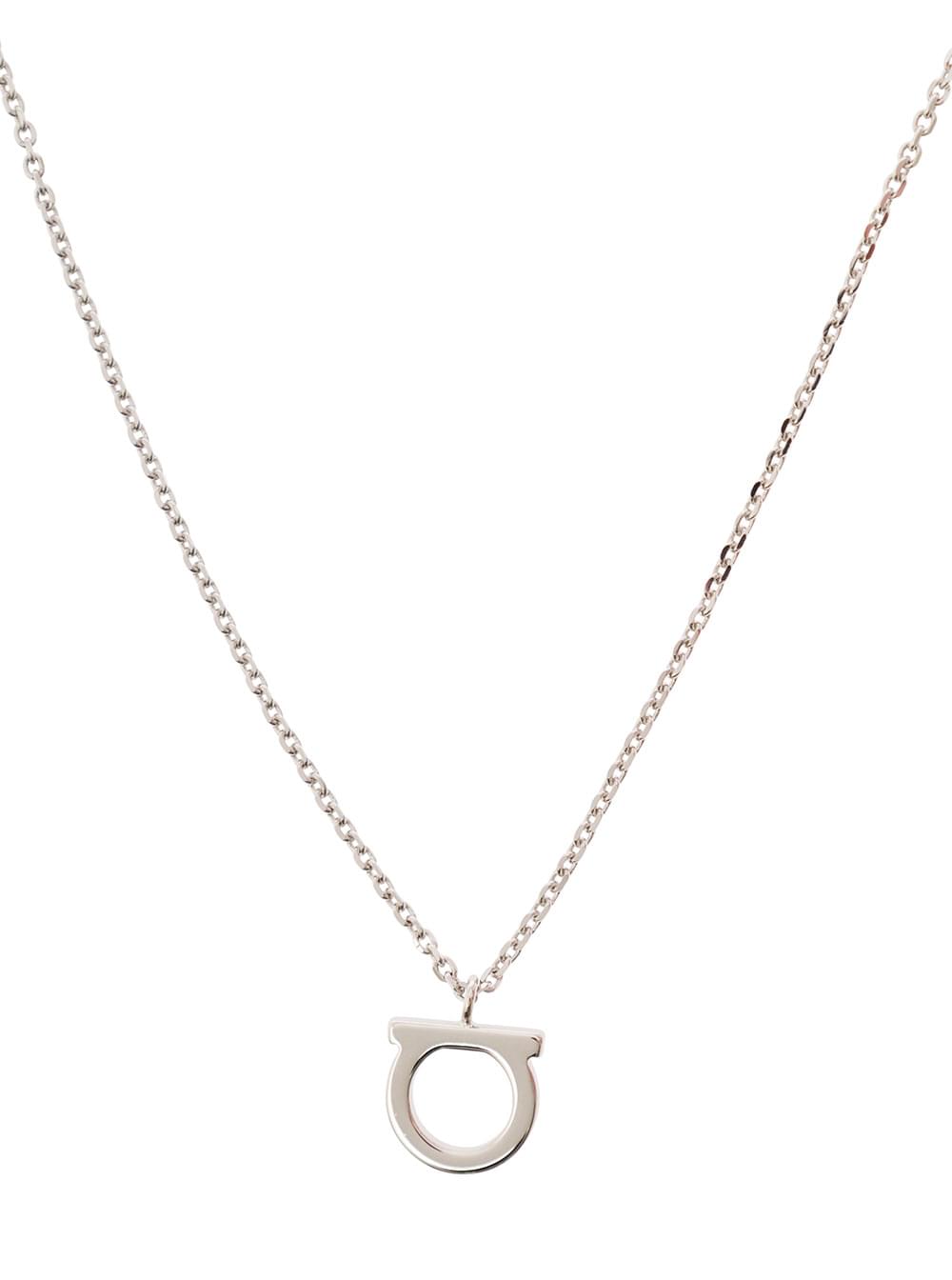 Ferragamo Women Necklace With Gancini Charm In Silver-Colored Brass For Women FERRAGAMO
