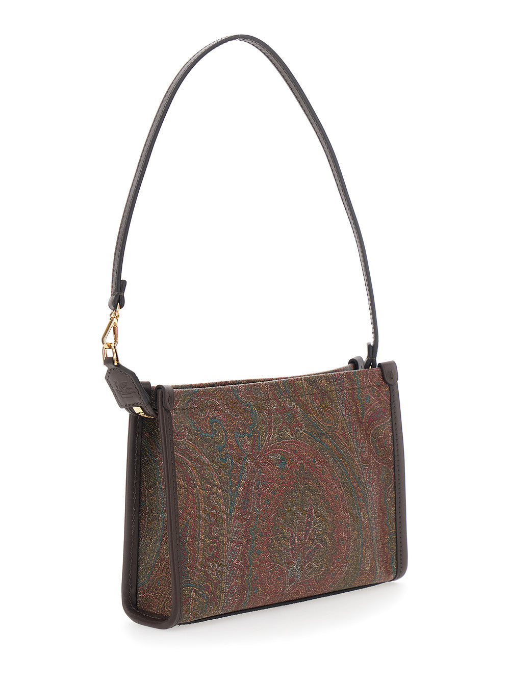 Etro Women Clutch 'Arnica' With Embroidered Logo On The Front And All-Over Pattern In Cotton Blend Brown Women