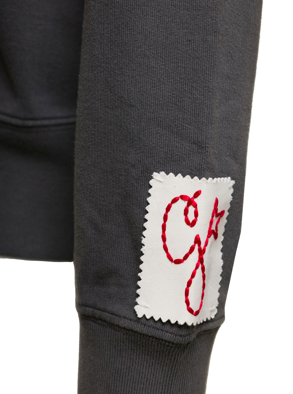 Golden Goose Men Gray Crewneck Sweatshirt With Logo Print In Cotton Men GOLDEN GOOSE