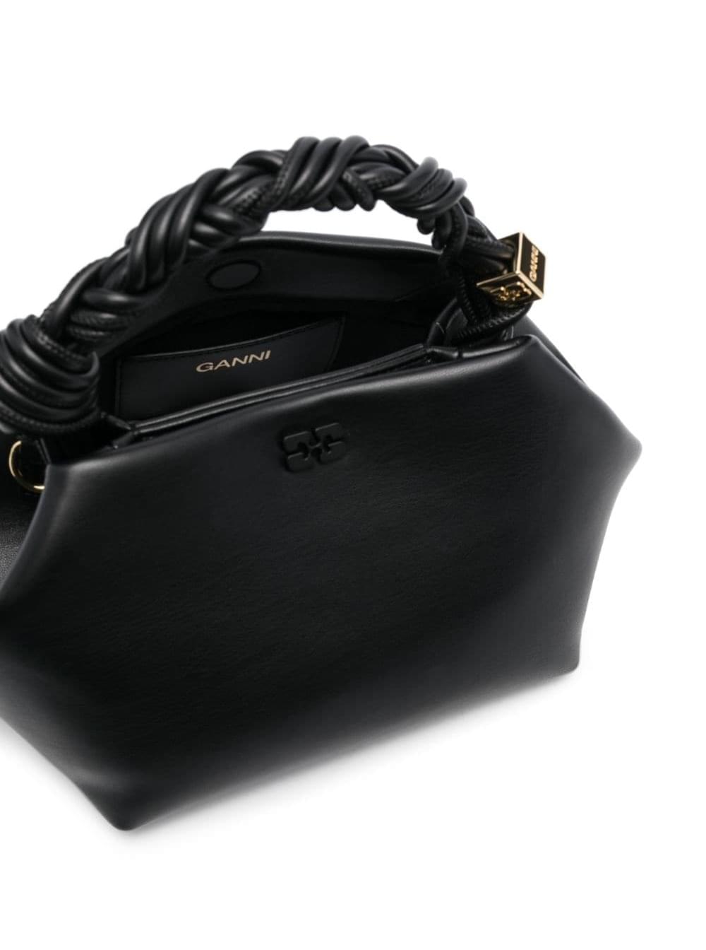 Ganni Women Handbag 'Ganni Bou' With Butterfly Logo And Black Leather Woven Handle For Women GANNI