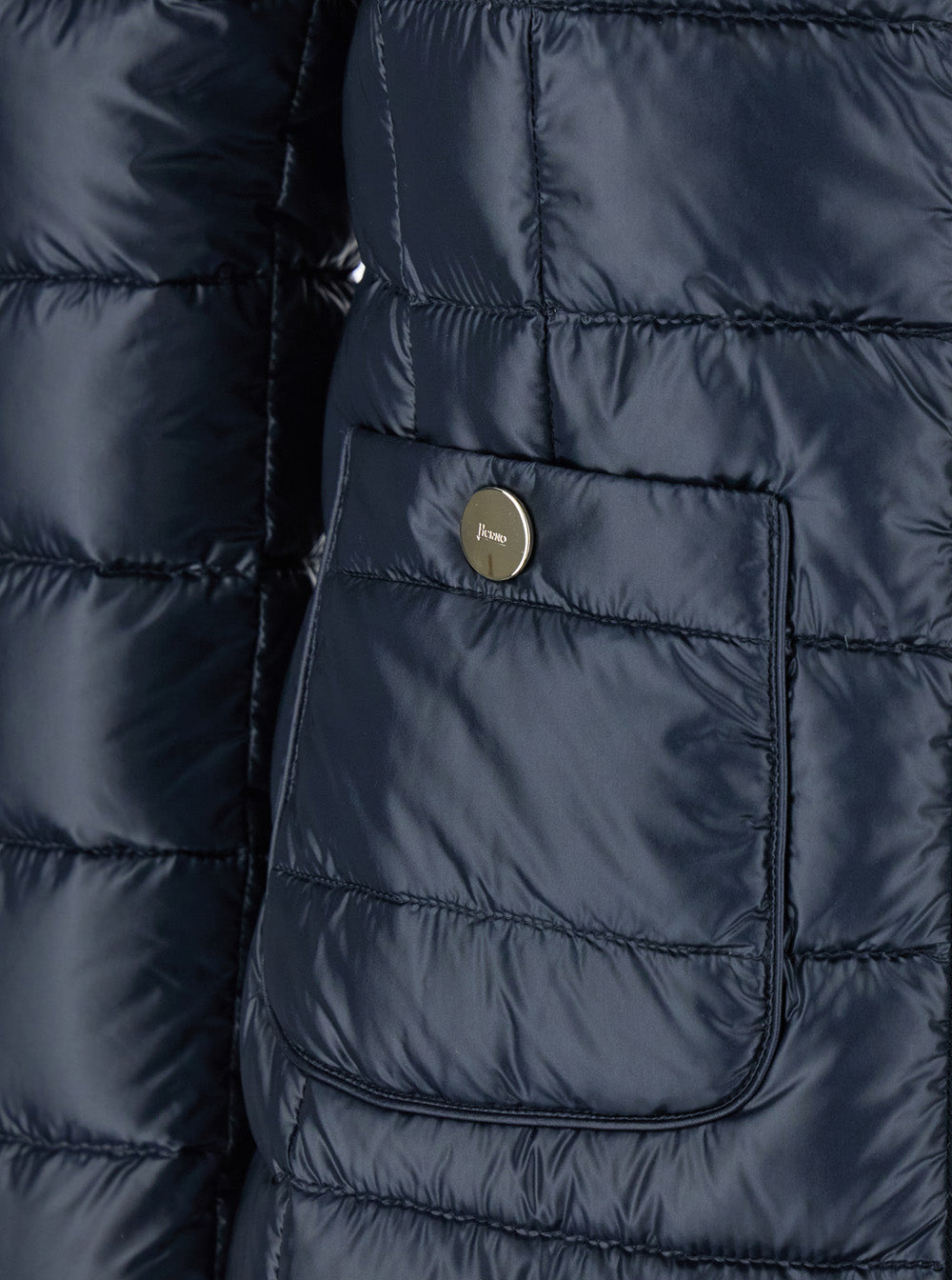 Herno Women Blue Down Jacket With Zip Closure And Two Patch Pockets In Tech Fabric For Women HERNO