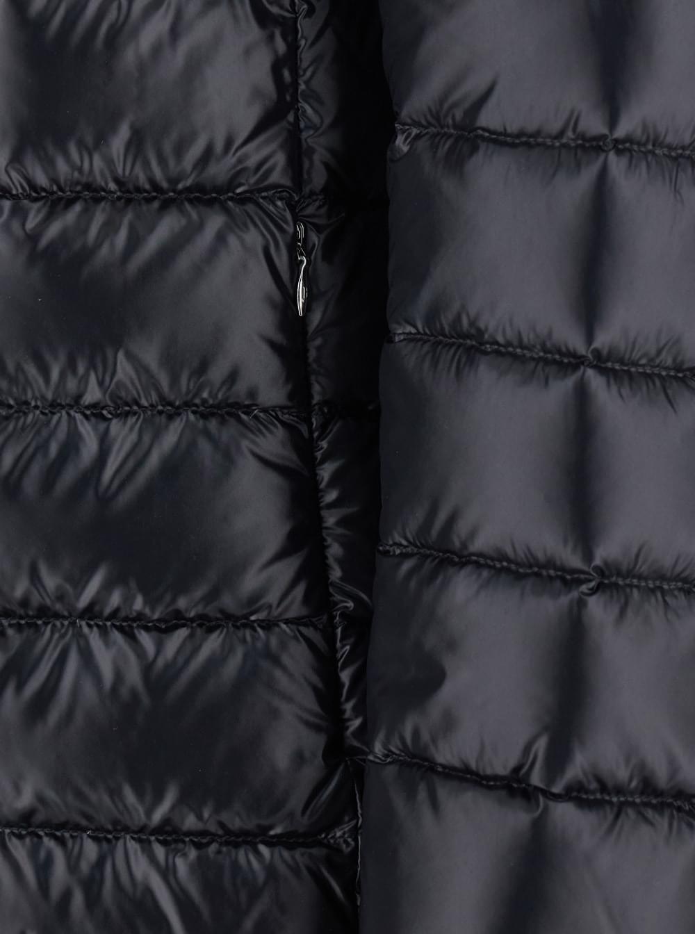 Herno Women Down Jacket With Fixed Hood And Zip Pockets In Black Tech Fabric For Women HERNO