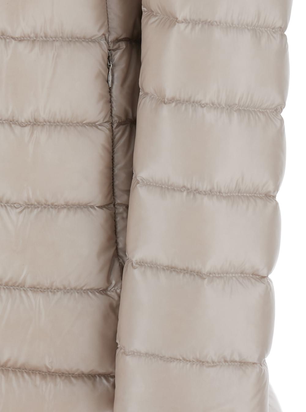 Herno Women Down Jacket With Hood And Drawstring In Tech Fabric Beige Women HERNO