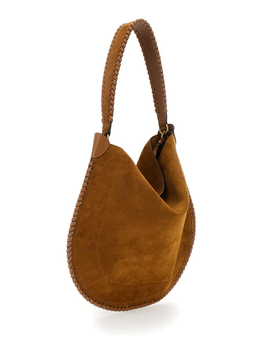 Isabel Marant Women Crossbody Bag 'Oskan Hobo' With Removable Pouch In Brown Suede For Women ISABEL MARANT