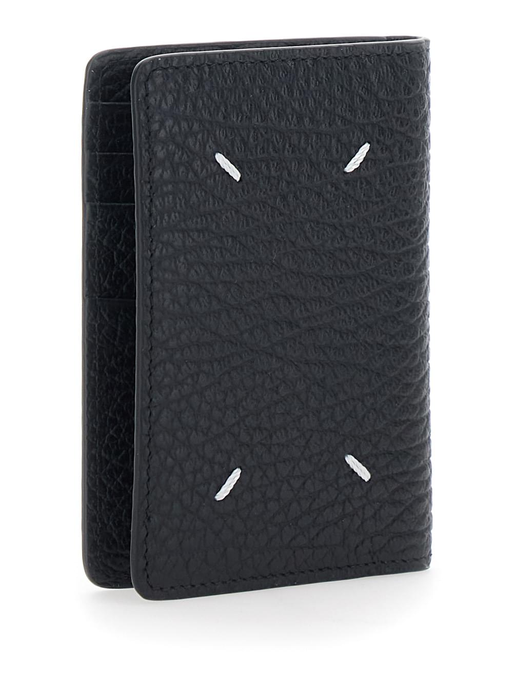 Maison Margiela Women Wallet With Four Stitches On The Back In Black Leather For Women MAISON MARGIELA