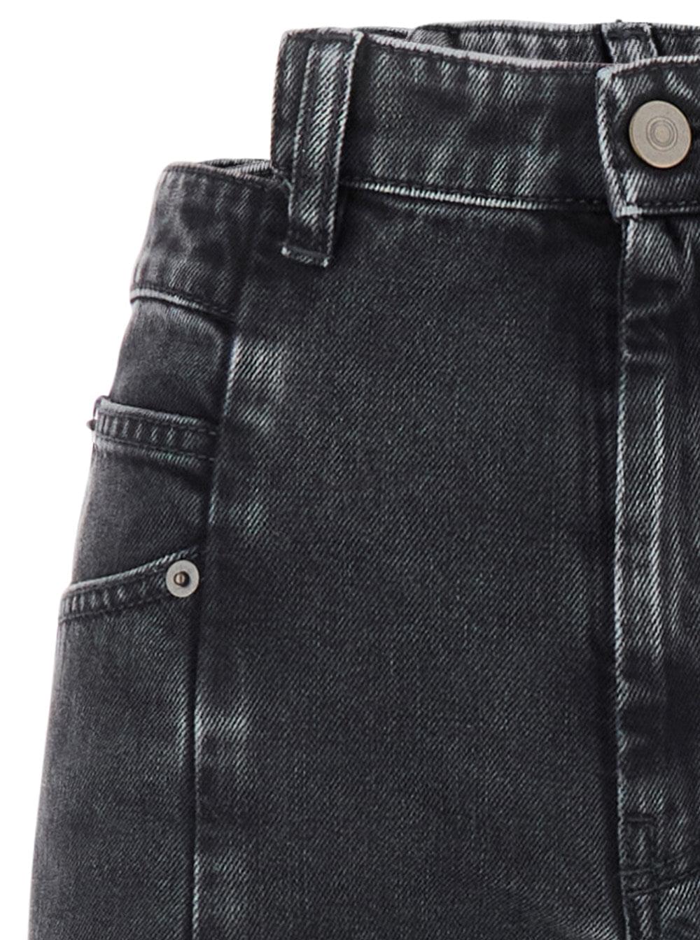 Maison Margiela Women Wide-Leg Jeans With Four Stitching Points Logo In Black Denim For Women MAISON MARGIELA