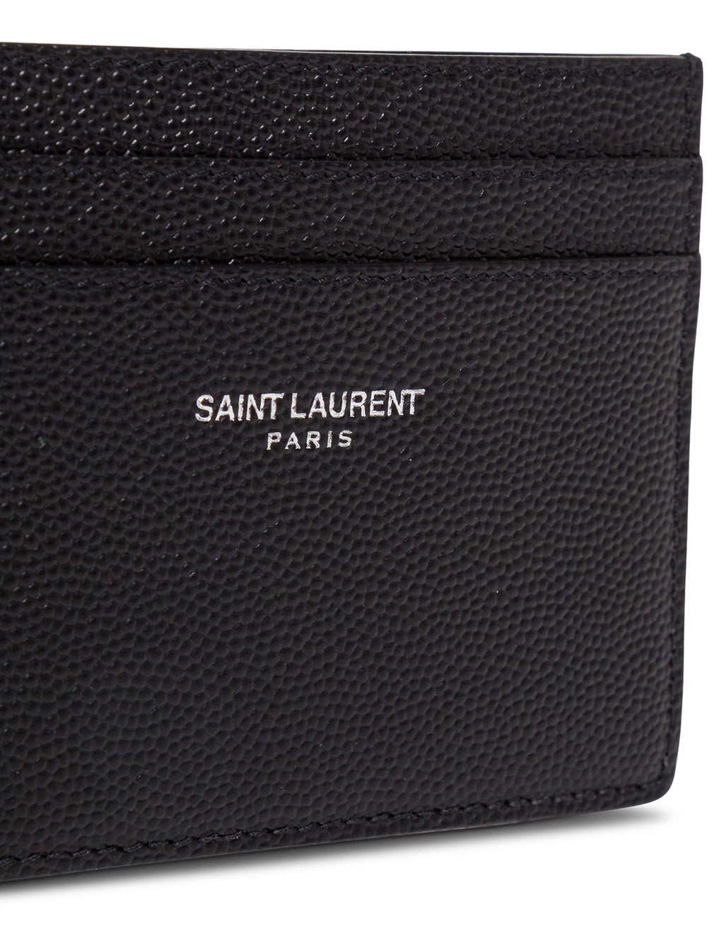 Saint Laurent Men Card Holder With Logo Embossed In Black Leather For Men SAINT LAURENT