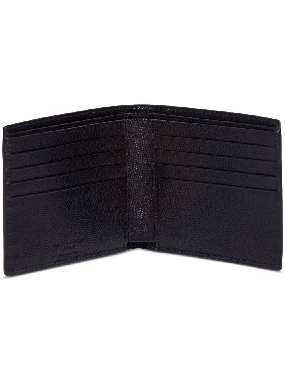 Saint Laurent Men Black Leather Bifold Wallet With Saint Laurent Logo For Men SAINT LAURENT