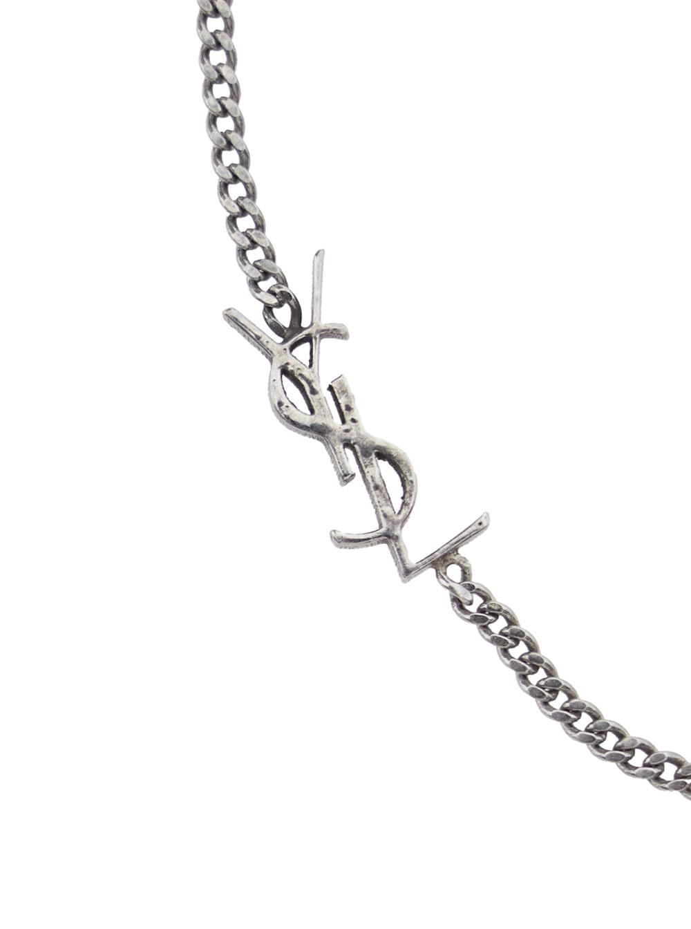 Saint Laurent Men Bracelet 'Opyum' With Rhinestones And Charm In Silver Brass For Men SAINT LAURENT