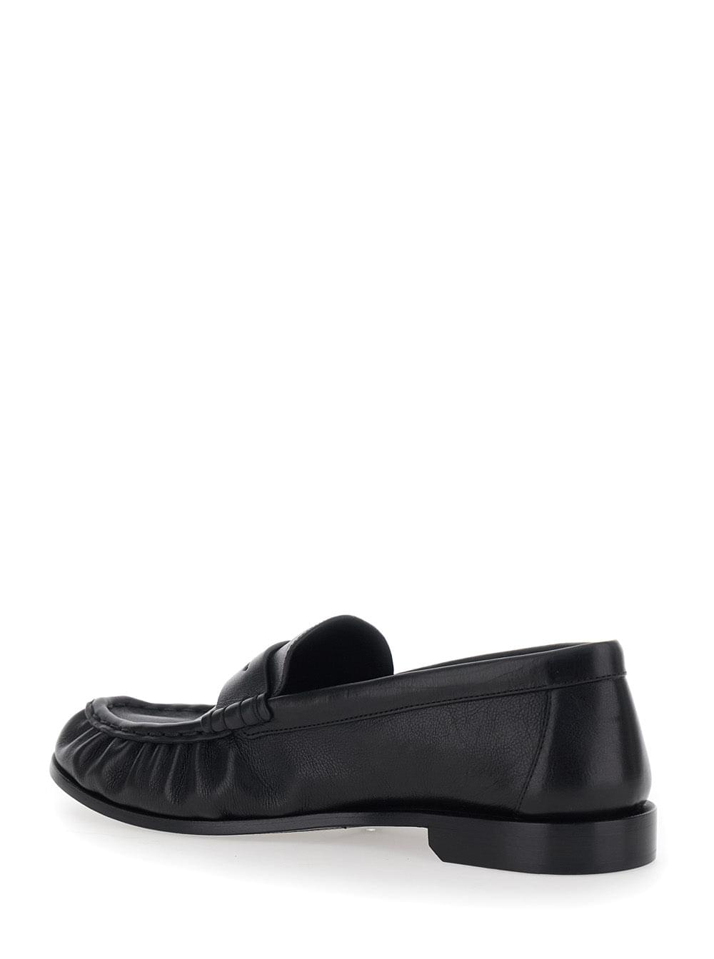 Saint Laurent Men Loafers With Cassandre Detail In Black Leather For Men SAINT LAURENT