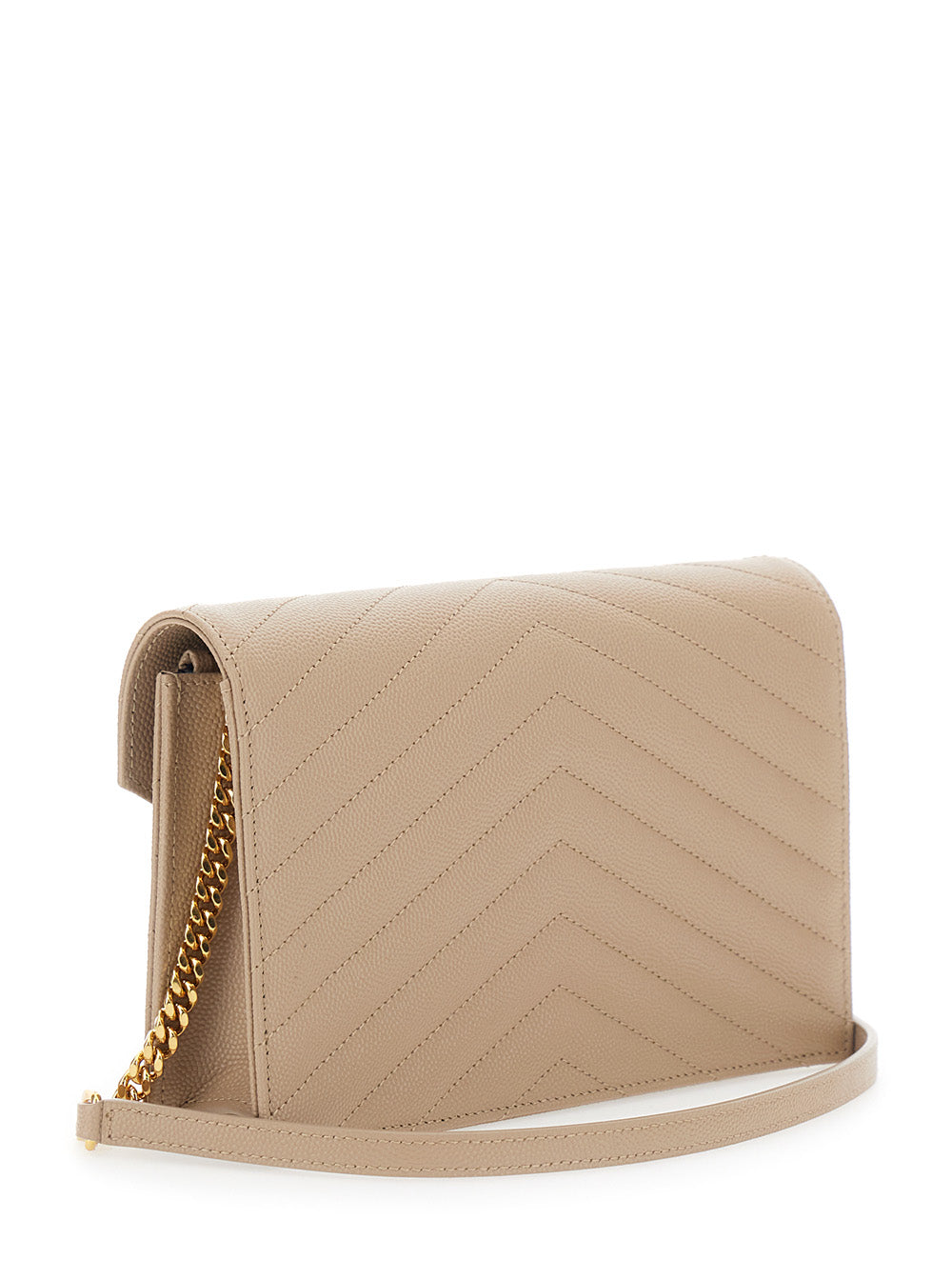 Saint Laurent Women Crossbody Bag 'Louise' With Cassandre Plaque On The Front In Beige Leather For Women SAINT LAURENT
