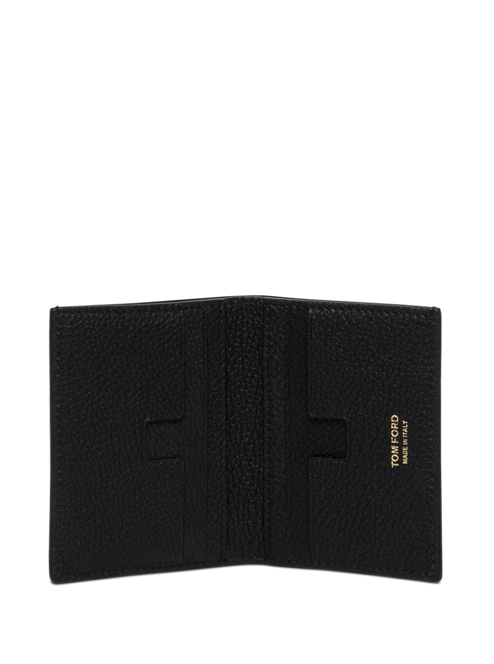 Tom Ford Men Card Holder With Logo Lettering Embossed On The Front In Grained Black Leather For Men TOM FORD