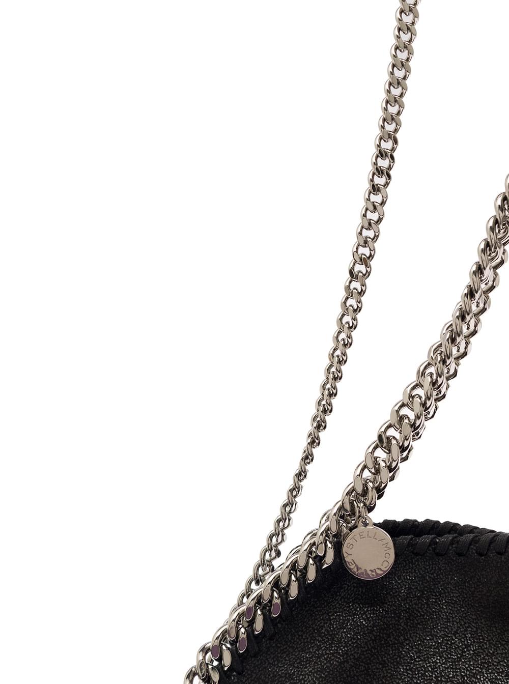 Stella Mccartney Women Tiny Tote Bag With Charm In Black Ecoleather And Silver Hardware Woman STELLA MCCARTNEY