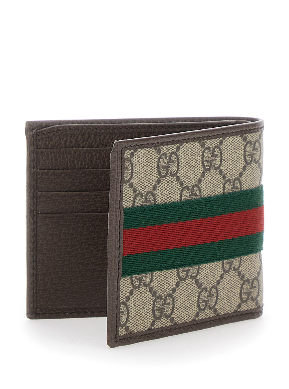 Gucci Men Wallet 'Ophidia' With Gg Logo And Web Motif In Gg Canvas Beige Men GUCCI