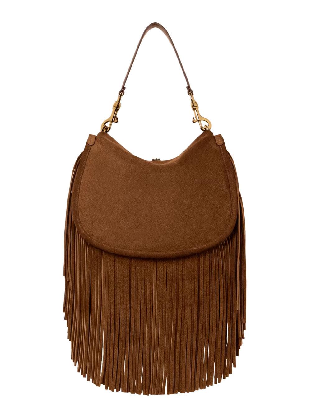 Etro Women Shoulder Bag 'Pony Suede Bag' With Brown Leather Details Woman ETRO