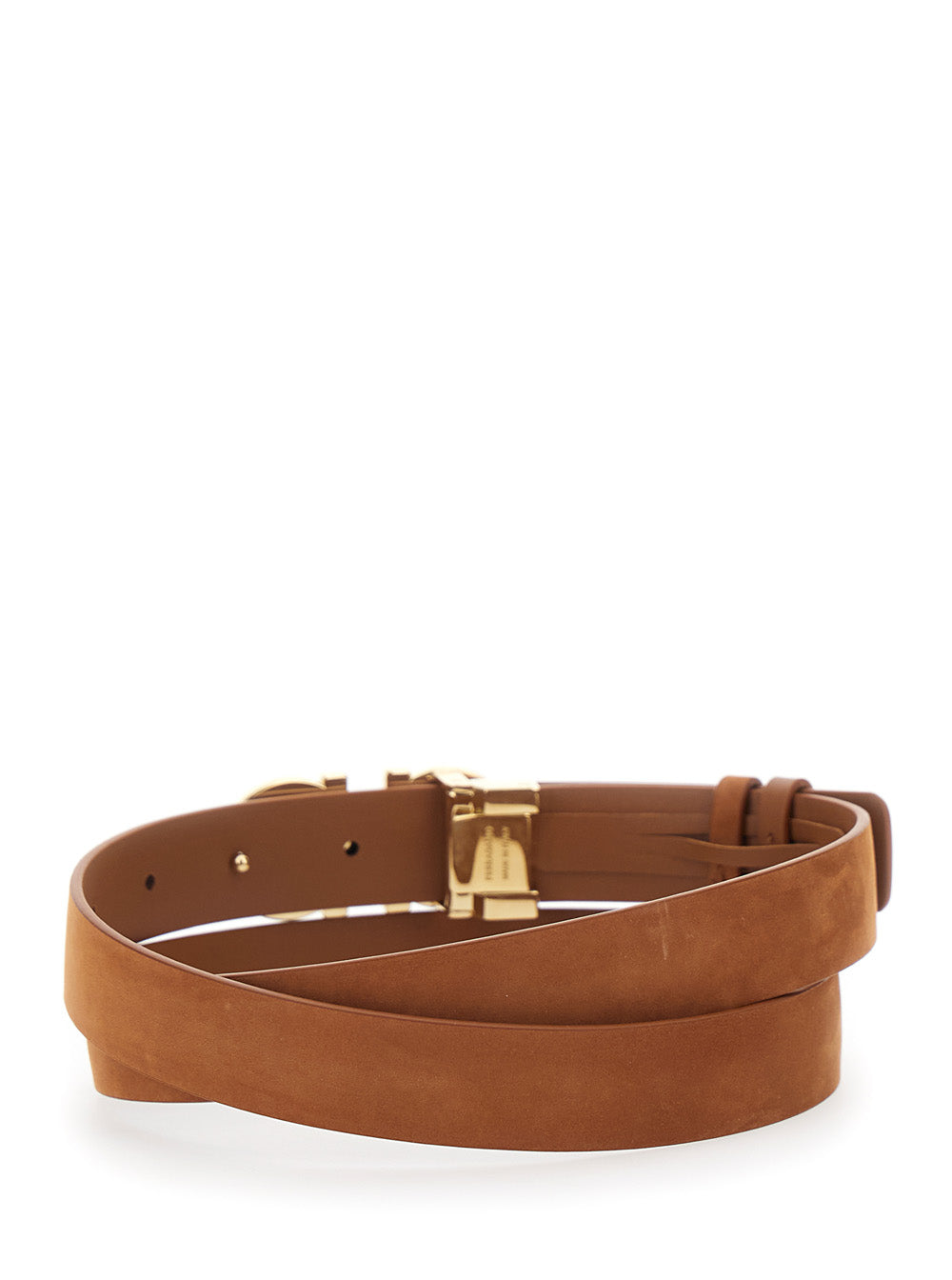 Ferragamo Women Belt With Gancini Buckle On The Front In Brown Suede For Women FERRAGAMO