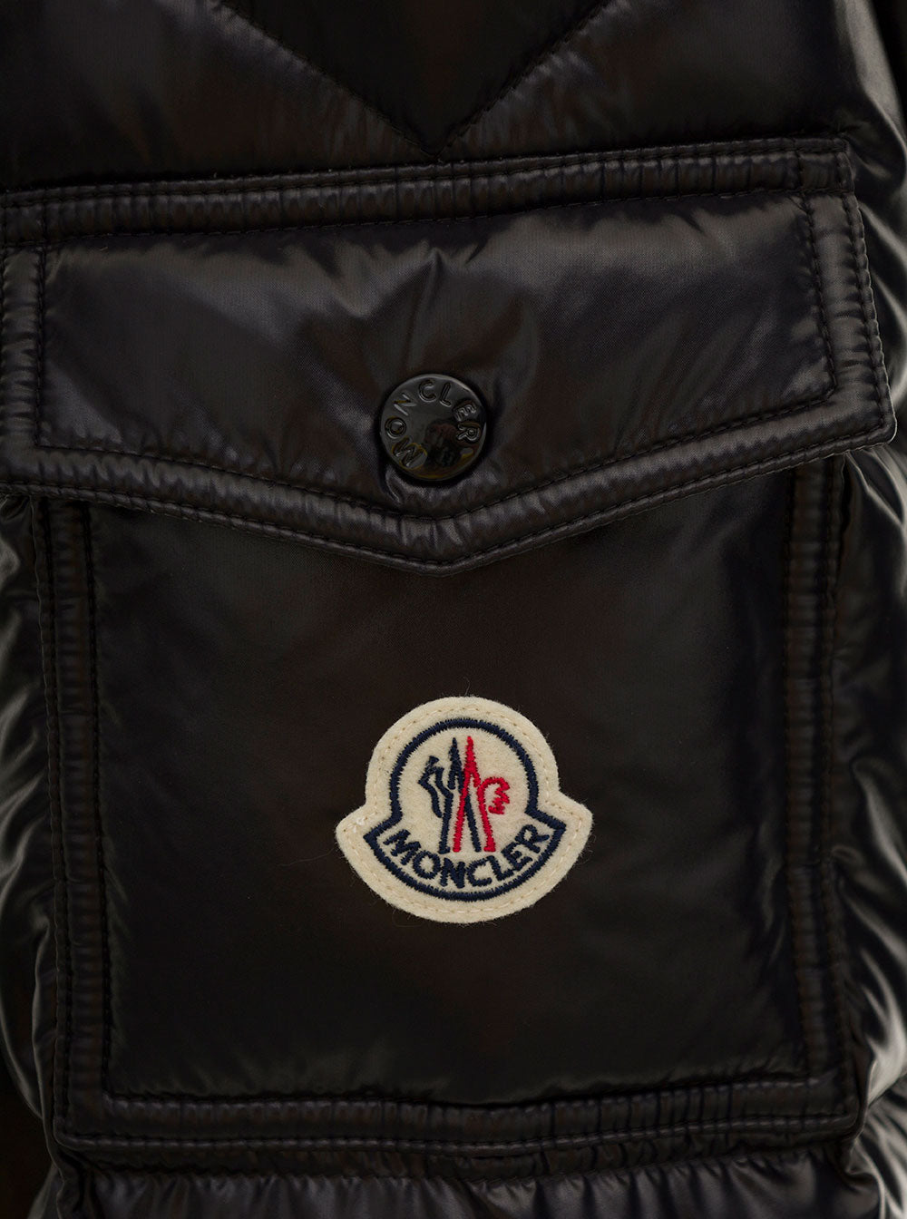 Moncler Women 'Maire' Black Hooded Down Jacket With Logo Patch In Nylon Woman MONCLER