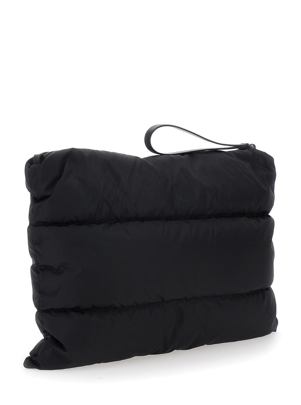 Moncler Men Laptop Bag 'Caradoc' With Wrist Strap And Logo Patch On The Front In Black Tech Fabric For Men MONCLER