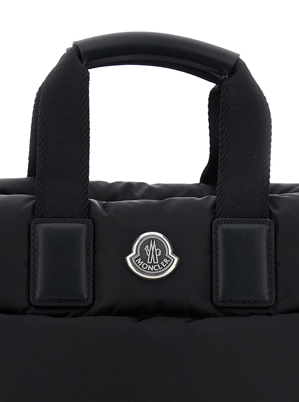 Moncler Women Handbag 'Karadoc' Mini With Adjustable And Removable Shoulder Strap And Logo Patch On The Front In Black Tech Fabric For Women MONCLER