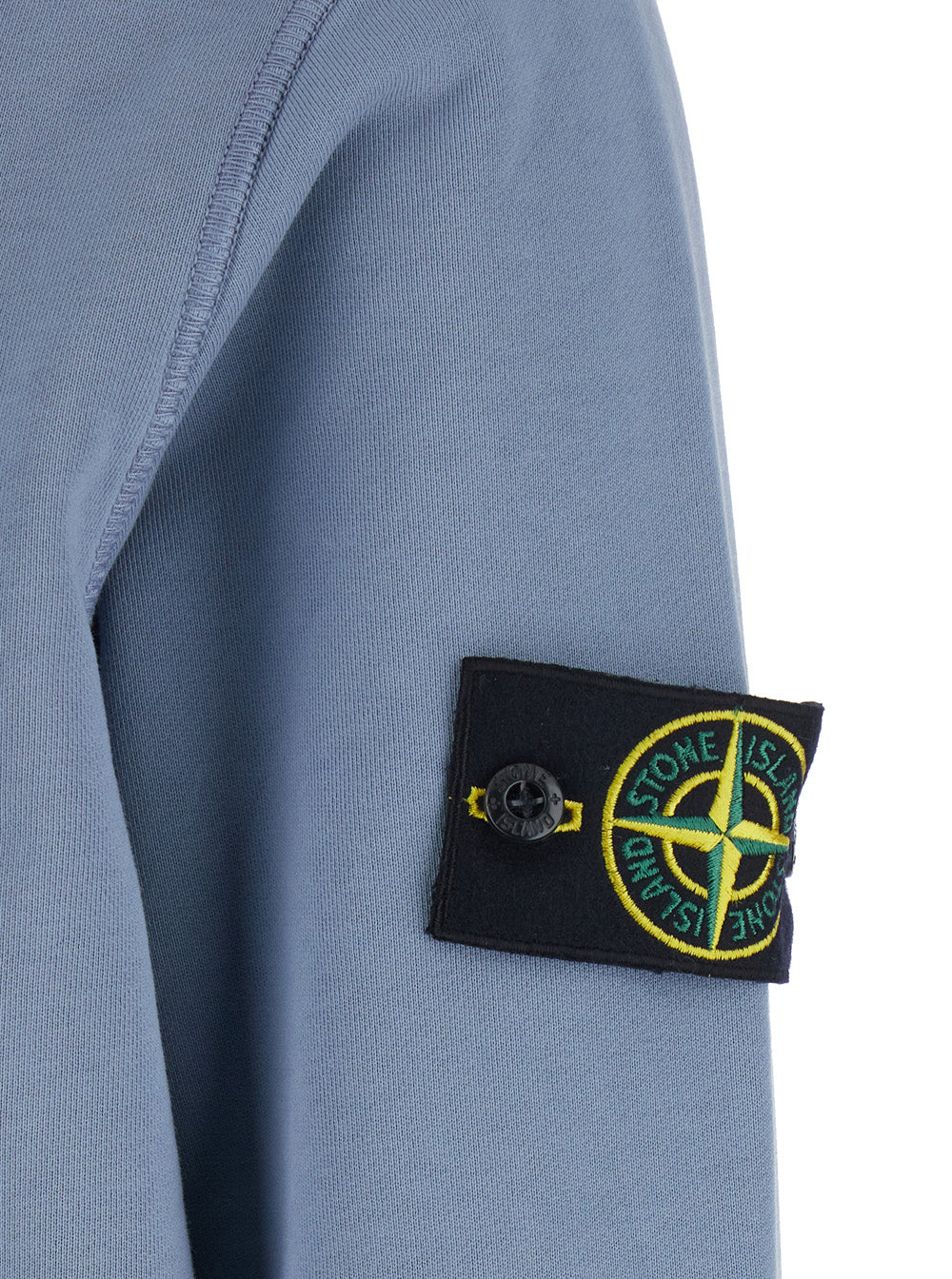 Stone Island Men Sweatshirt With Crew Neck, Long Sleeves And Stone Island Patch, In Organic Cotton, Blue Color, Unisex STONE ISLAND