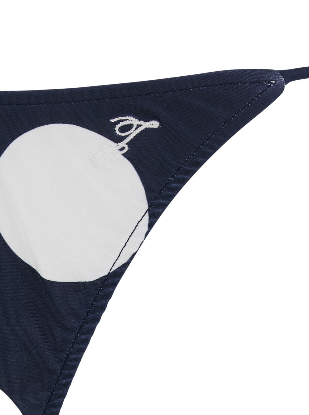 Jacquemus Women 'Le Bas De Plage Triangle' Blue Bikini Bottom With Polka Dot Motif And Logo Embroidery On The Side In Tech Fabric For Women JACQUEMUS