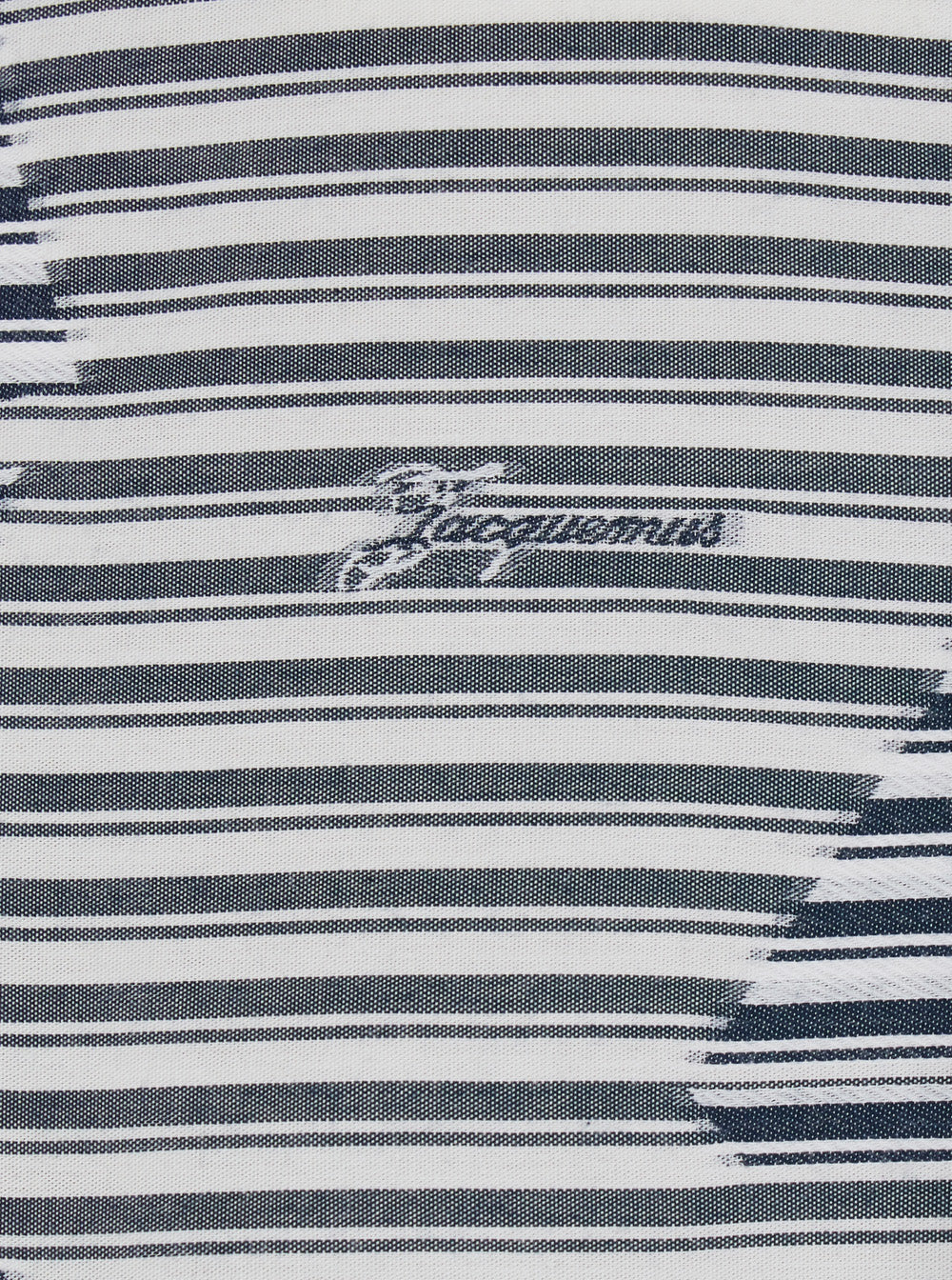 Jacquemus Men 'La Chemise Plage' Blue Bowling Shirt With Sailboat Stripe Motif In Cotton For Men JACQUEMUS