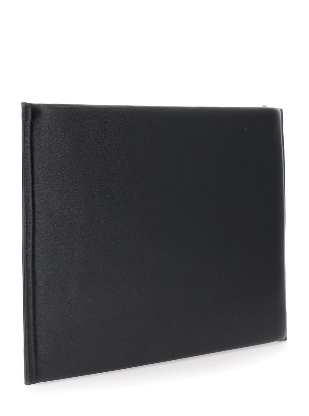 Givenchy Men 'Antigona' Black Clutch With Logo Lettering On The Front In Leather For Women GIVENCHY