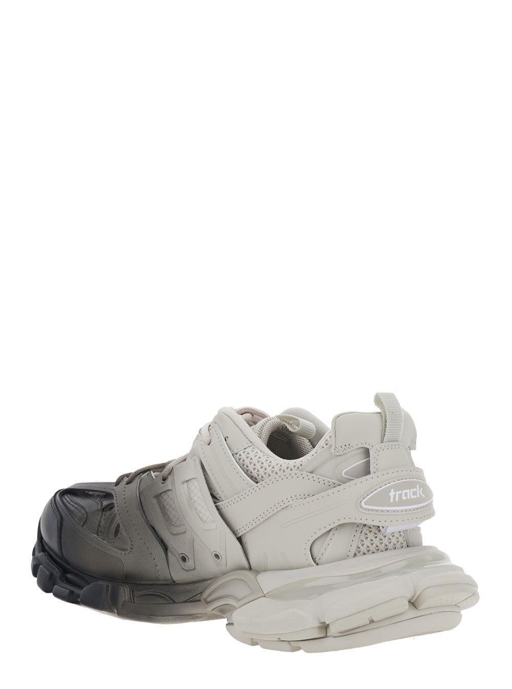Balenciaga Men 'Track' Black And White Low Top Sneakers With Logo Lettering On The Tongue In Tech Fabric For Men BALENCIAGA