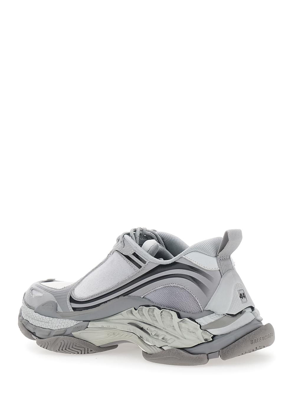 Balenciaga Men Balenciaga Men 'Triple-S 2' Grey Sneakers With Logo On The Front And Back And Worn Effect In Leather For Men BALENCIAGA