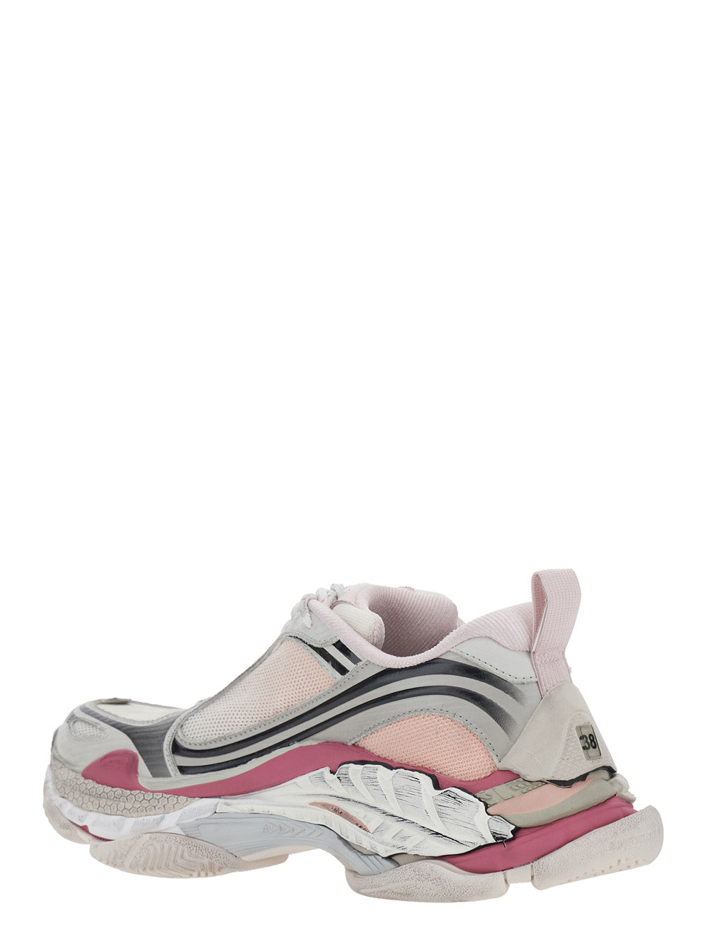 Balenciaga Women 'Triple-S 2' Multicolor Sneakers With Logo On The Front And Back And Worn Effect In Leather For Women BALENCIAGA