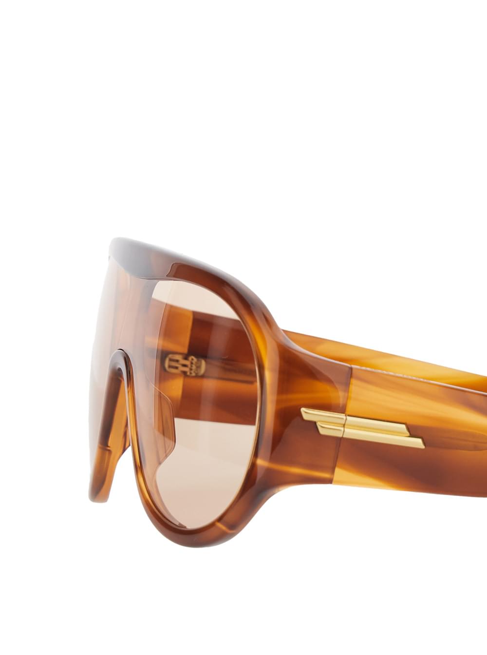 Bottega Veneta Women 'Shield' Brown Sunglasses With Geometric Frame And Side Logo In Acetate For Women BOTTEGA VENETA
