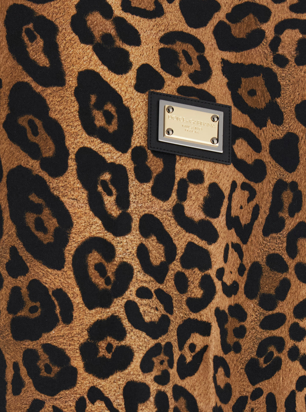 Dolce & Gabbana Men Brown T-Shirt With All-Over Animalier Print In Fabric For Men DOLCE & GABBANA