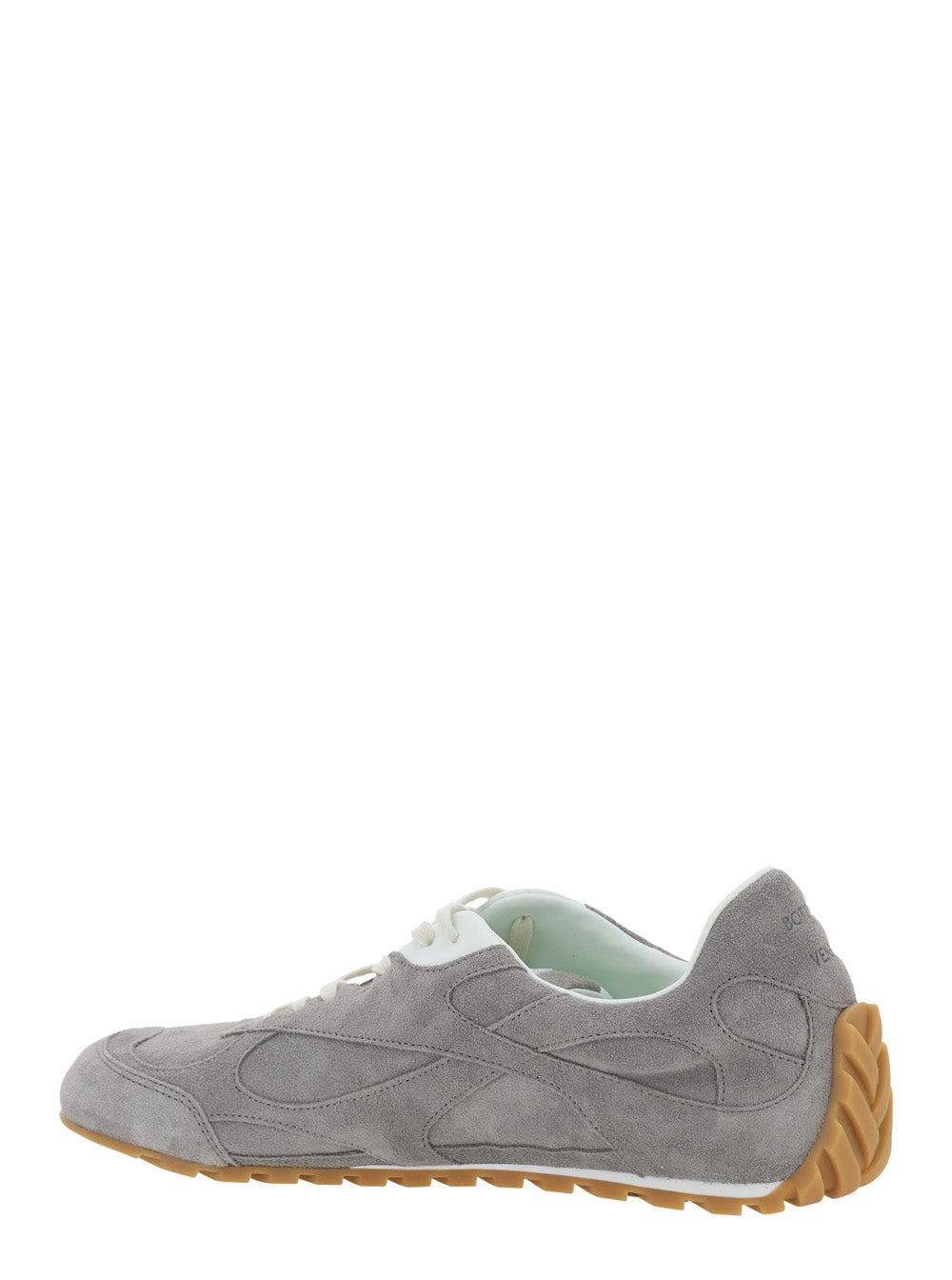 Bottega Veneta Men 'Orbit Flash' Gray Low Top Sneakers With Rubber Sole And Logo Patch On The Tongue In Suede For Men BOTTEGA VENETA