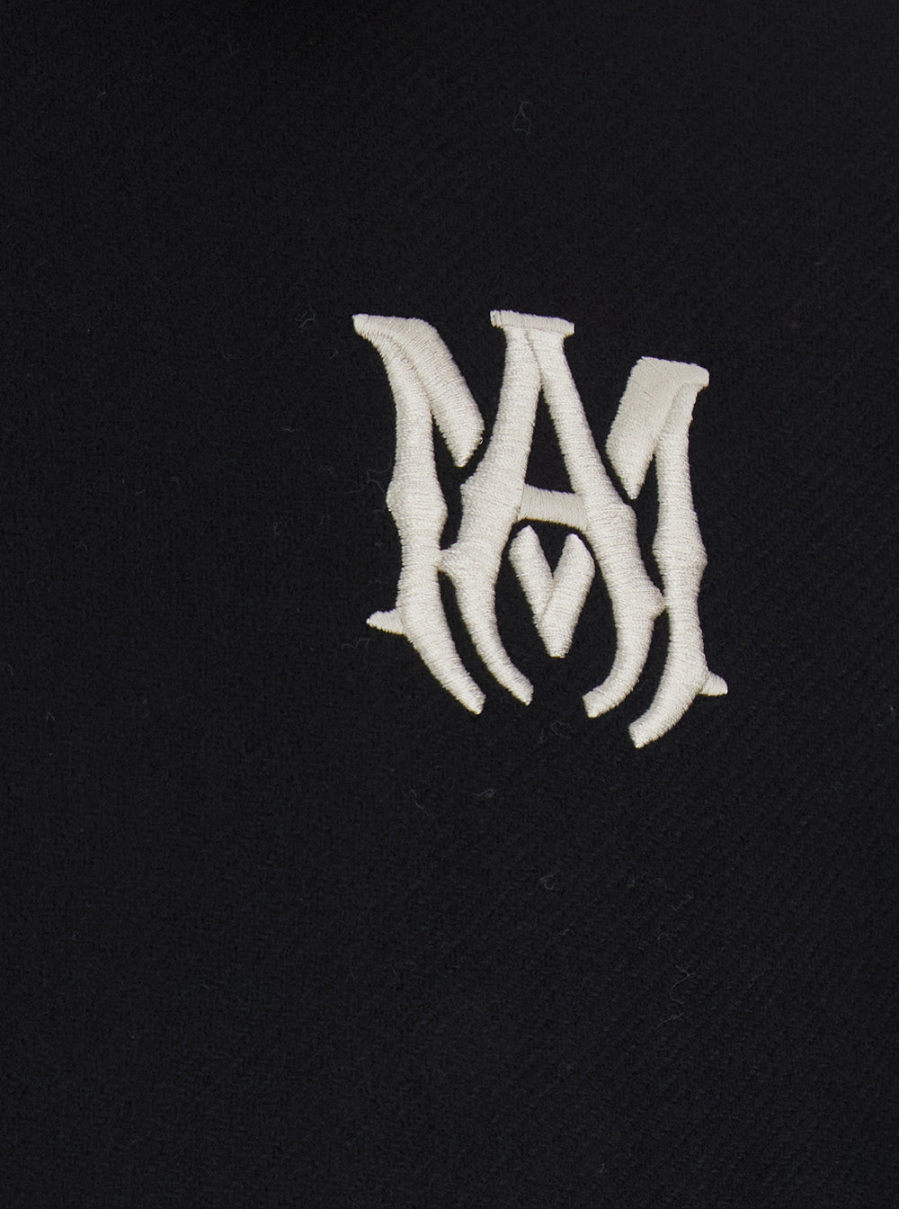 Amiri Men Black Jacket With Classic Collar And Logo Patch On The Front In Wool Blend For Men AMIRI