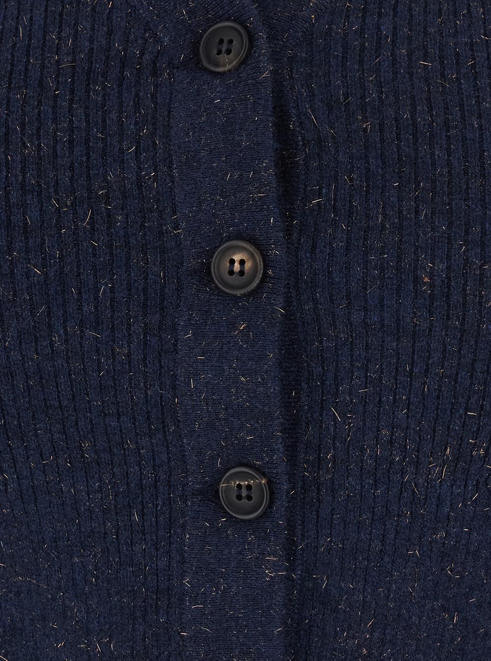 Brunello Cucinelli Women Blue Vest With V-Neck And Two Flap Pockets On The Front In Cashmere Blend For Women BRUNELLO CUCINELLI