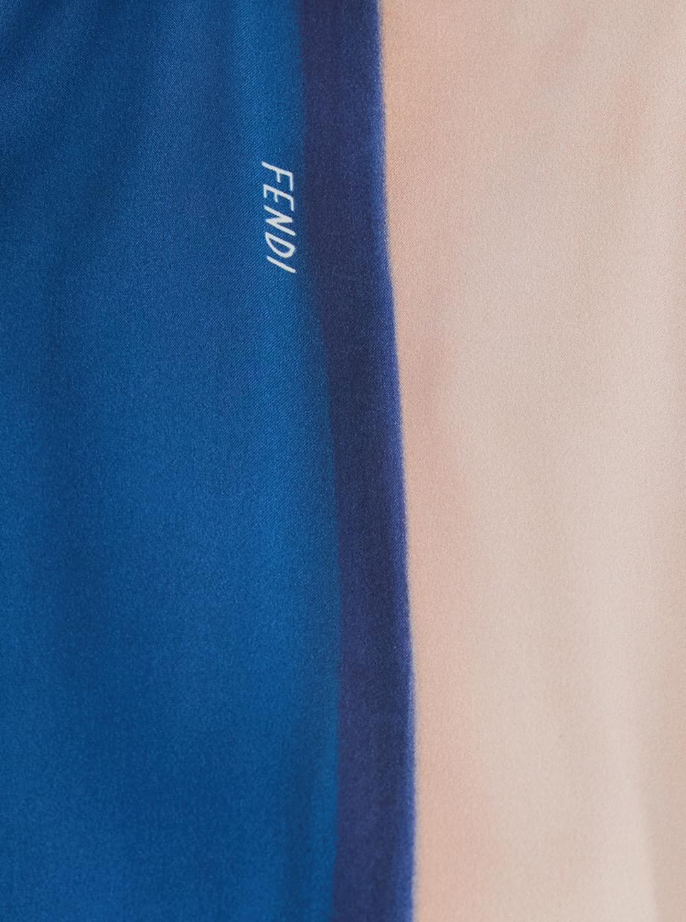Fendi Women Multicolor Crop Shirt With Logo Embroidery On The Side And All-Over Striped Motif In Silk For Women FENDI