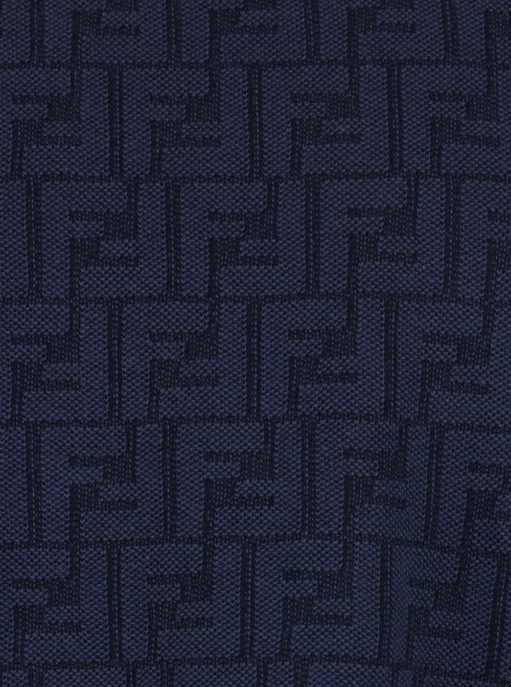 Fendi Men Blue Crew Neck T-Shirt With Ff All-Over Motif In Cotton For Men FENDI