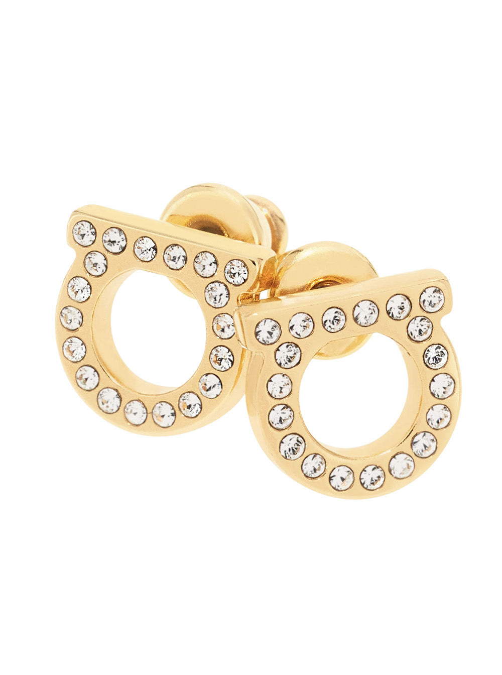 Ferragamo Women Gold-Colored Earrings With Gancini Design And Butterfly Closure In Brass For Women FERRAGAMO