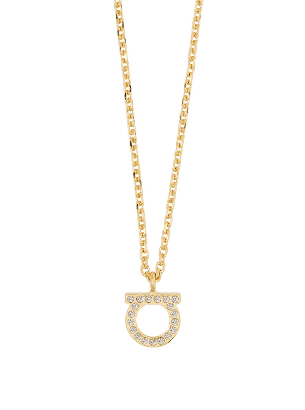 Ferragamo Women Gold-Colored Necklace With Gancini Pendant In Brass For Women FERRAGAMO