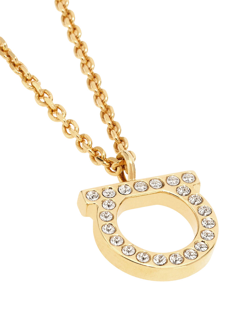 Ferragamo Women Gold-Colored Necklace With Gancini Pendant In Brass For Women FERRAGAMO